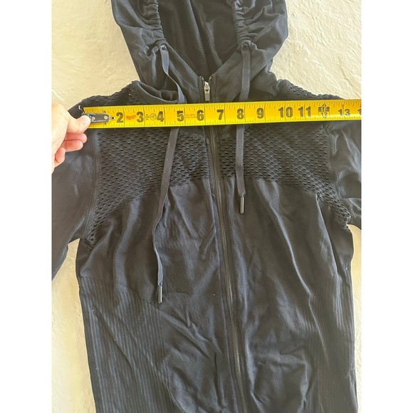 Fabletics Black Tech Mesh Full Zip Hooded Athletic Jacket - Picture 11 of 11